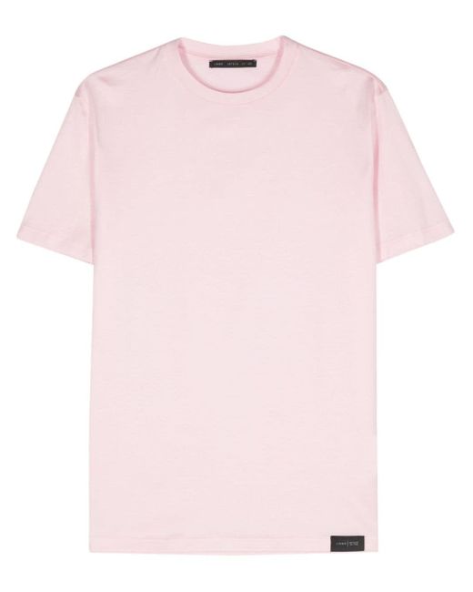 Low Brand Pink Logo-patch Cotton T-shirt for men