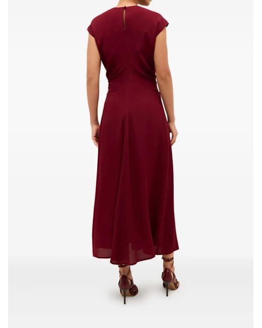 Marie Oliver Red Zuri Cap-Sleeve Midi Dress