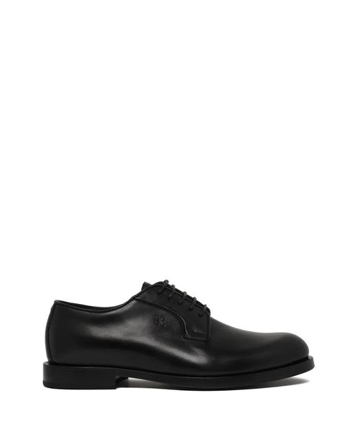 Fabi Black British Lace-Up Derby Shoes for men