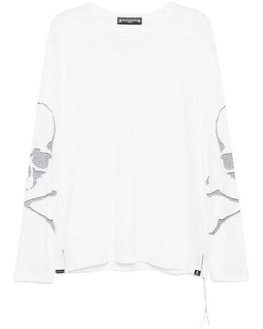 メンズ MASTERMIND WORLD スカルプリント Tシャツ White