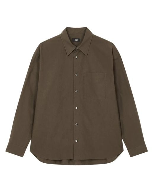 Studio Tomboy X Brown Long-Sleeved Cotton Shirt for men