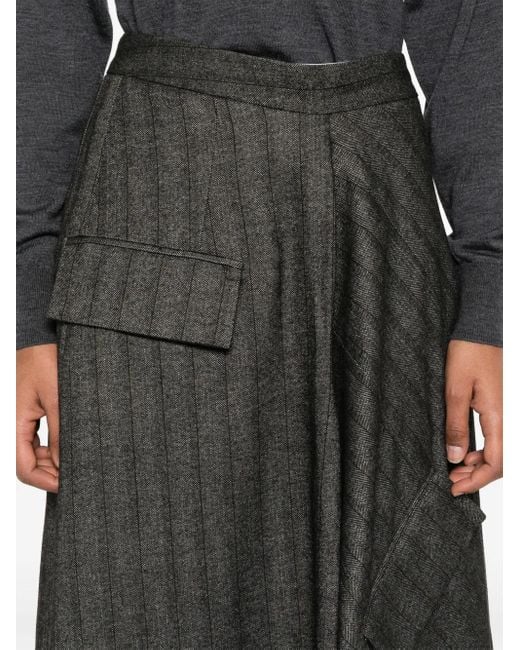 Remain Gray Striped Draped Skirt