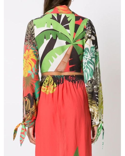 Amir Slama Multicolor Palm Leaf Print Shirt