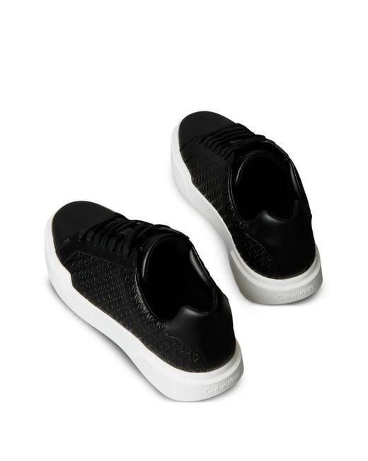 Calvin Klein Black Embossed Sneakers for men