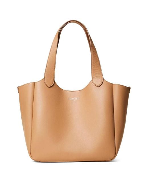 Twinset Natural Leather Tote Bag
