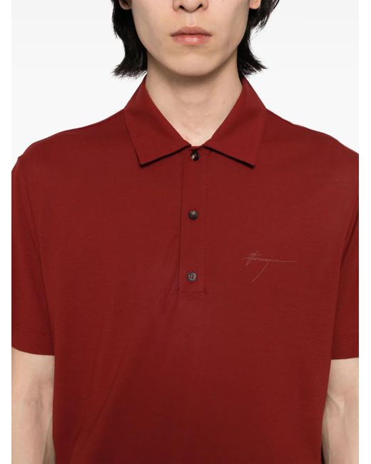 Ferragamo Red Cotton Polo Shirt for men