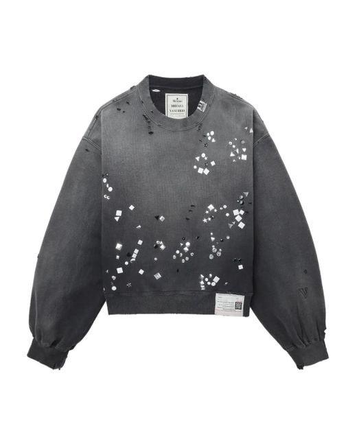 Maison Mihara Yasuhiro Gray Embellished Distressed Sweatshirts
