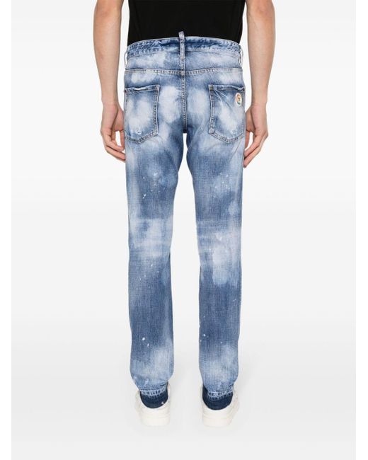 DSquared² Jeans Met Patch Detail in het Blue voor heren