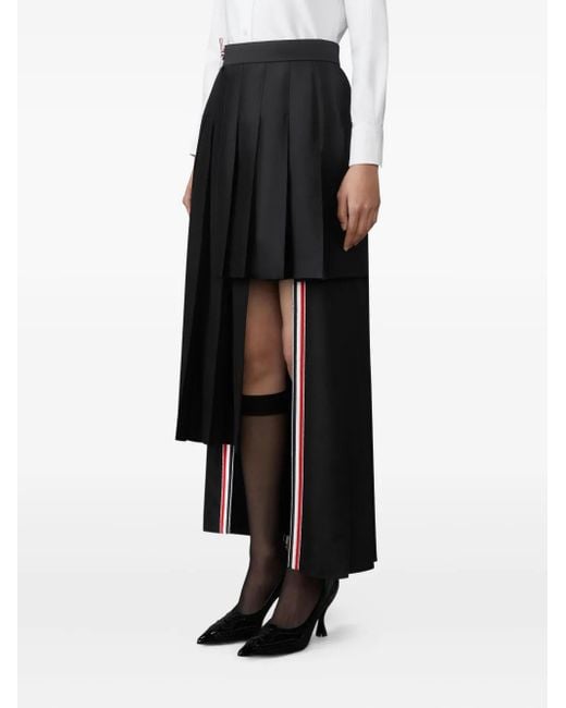 Thom Browne Maxi-Plooirok in het Black