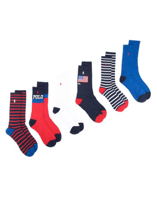Pack de seis pares de calcetines a rayas Polo Ralph Lauren de hombre de  color Azul | Lyst