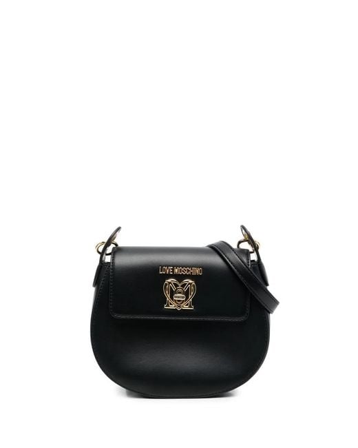 Love Moschino Black Logo-Plaque Tote Bag