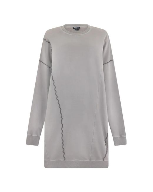 DIESEL Gray Robe Courte À Coutures Apparentes
