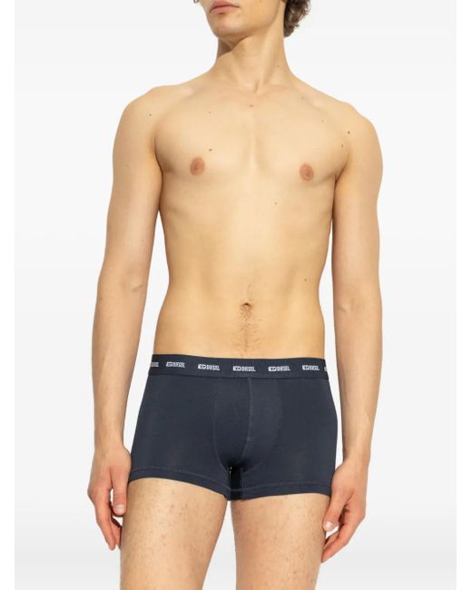 DIESEL White Logo-Waistband Boxers (Pack Of Three) for men