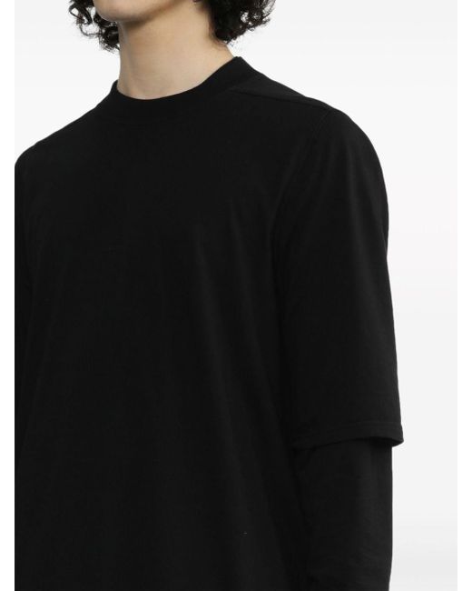 Rick Owens Black Double-layered Cotton T-shirt for men