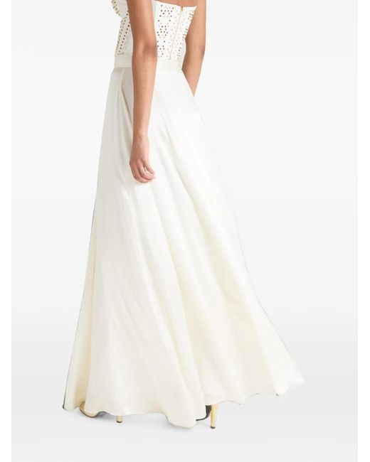 Temperley London White Amerie Satin Maxi Skirt