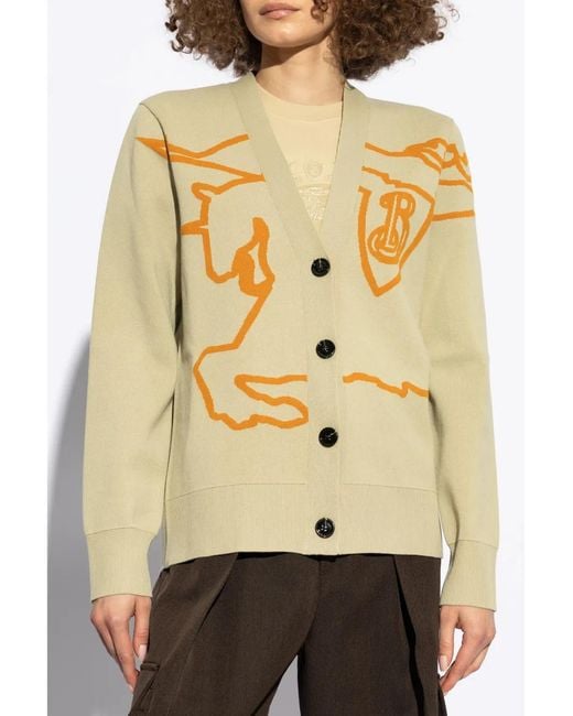 Burberry Metallic Ekd Cotton-Blend Cardigan
