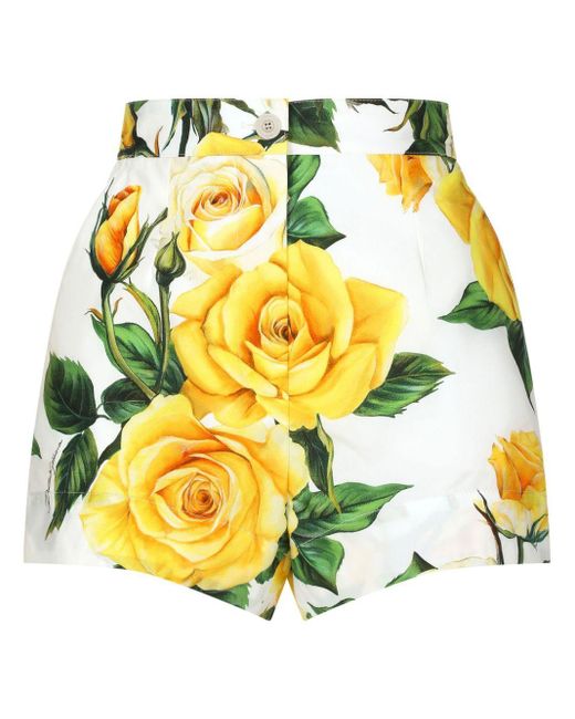 Dolce & Gabbana Katoenen Shorts in het Yellow