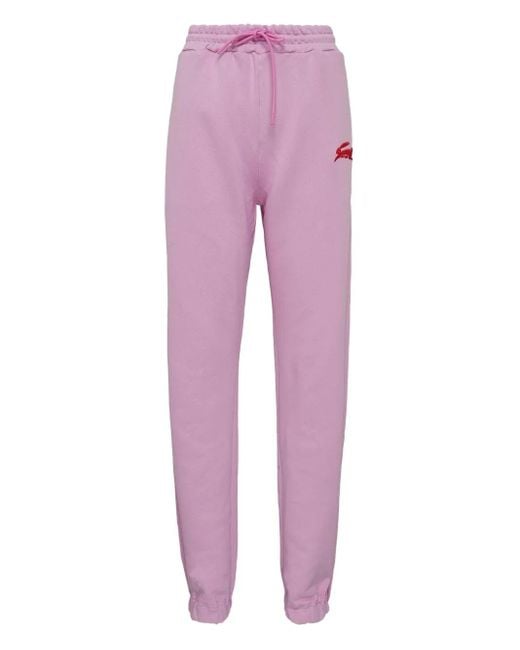 MSGM Purple Rabbit-Embroidered Track Pants