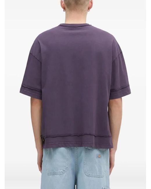 Alpha Industries Open Edge T-Shirt Met Borduurwerk in het Purple voor heren