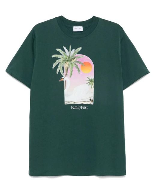 FAMILY FIRST Green Swann T-Shirt