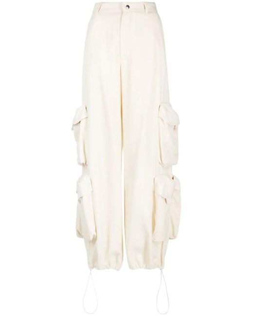 Amiri White Wide-Leg Cargo-Pockets Trousers