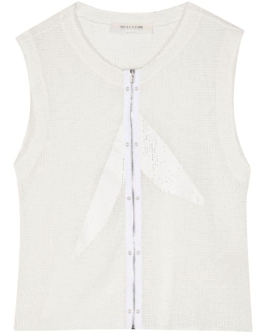 1017 ALYX 9SM White Open-knit Cotton Top for men