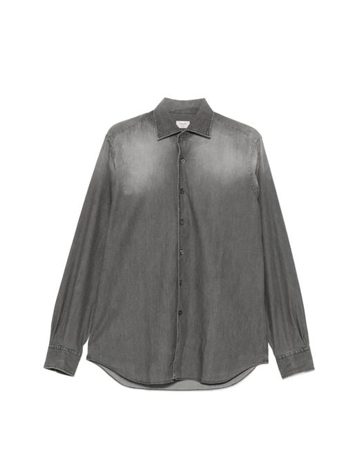Alessandro Gherardi Gray Faded Denim Shirt for men