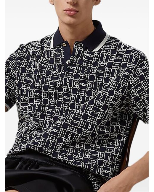 Gucci Black Horsebit-Print Polo Shirt