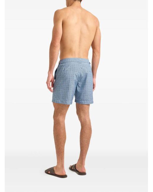 Costume Da Bagno Bulldog Solstice Con Motivo Geometrico di Orlebar Brown in Blue da Uomo