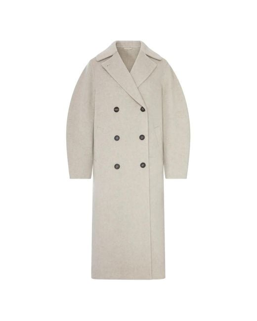Brunello Cucinelli White Double-Breasted Coat