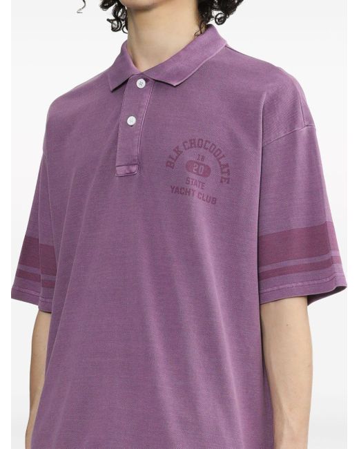 Chocoolate Poloshirt mit Logo-Print in Purple für Herren