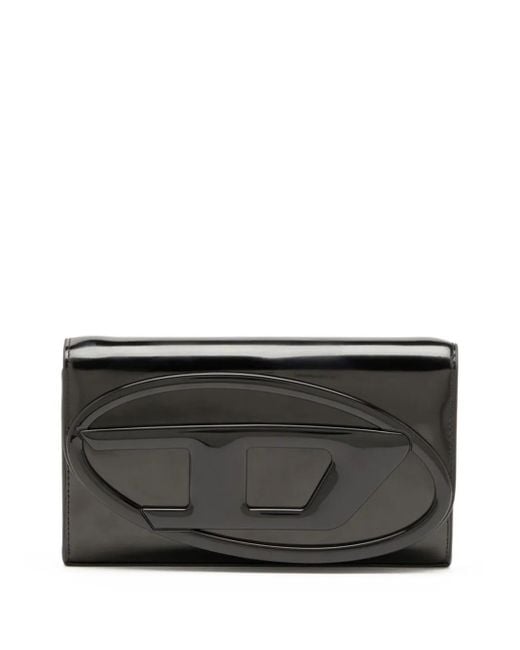 DIESEL 1dr レザー チェーンウォレット Black