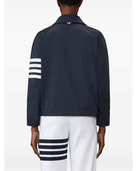 Thom Browne Blue 4-Bar Raglan-Sleeve Jacket