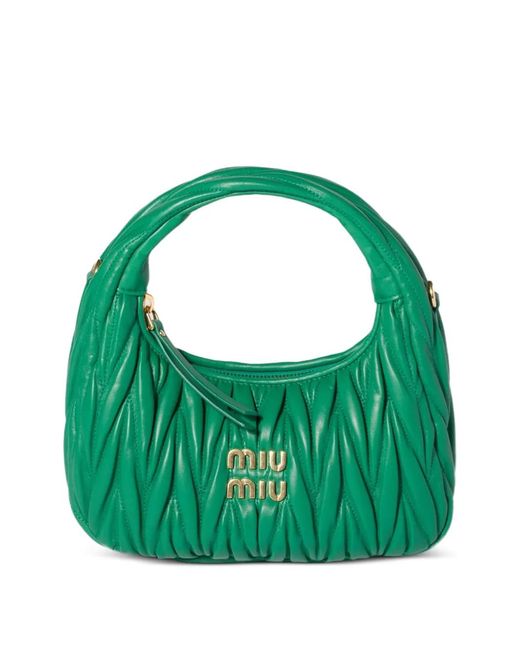 Miu Miu Women's Green Sac À Main Wander En Cuir Nappa Matelassé