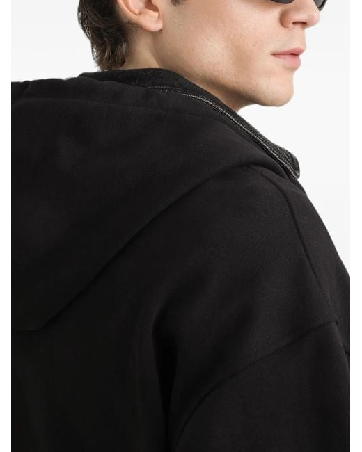 Dolce & Gabbana Black Cotton Hooded Sweatshirt for men