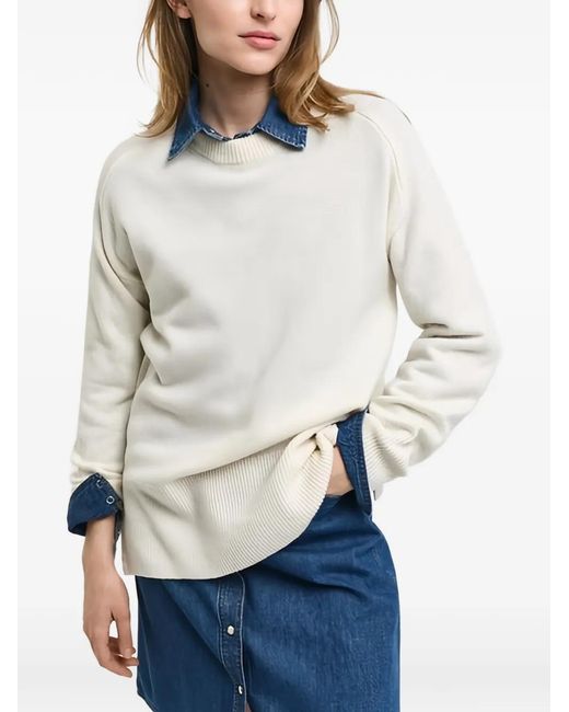 Gant White Ribbed Sweater