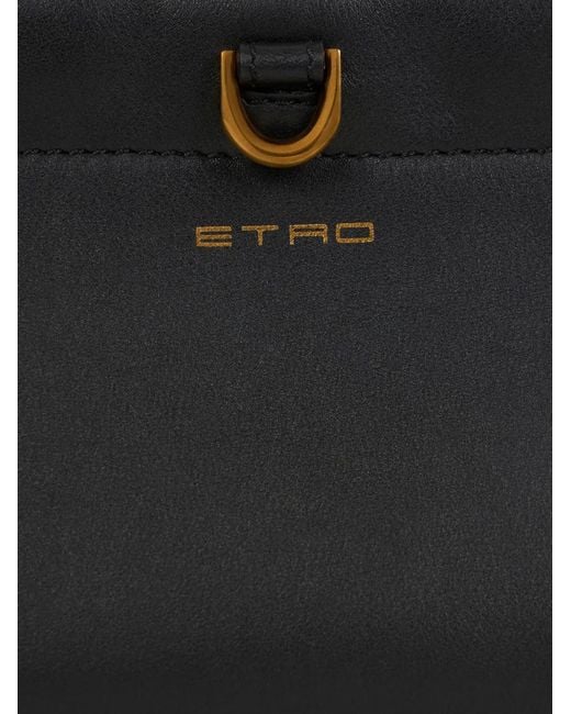 Etro White Mini Leather Clutch Talk With Chain Shoulder Strap