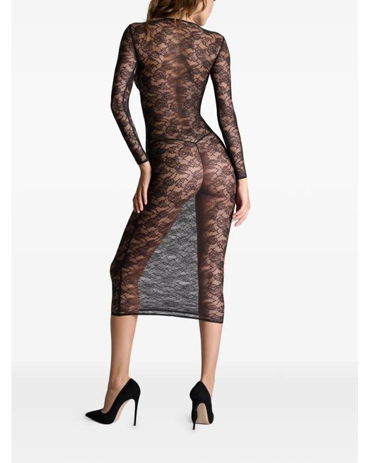 Abito Midi Flashback A Maniche Lunghe di Maison Close in Black