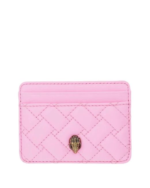 Kurt Geiger Pink Kensington Eagle-Head Quilted Cardholder for men