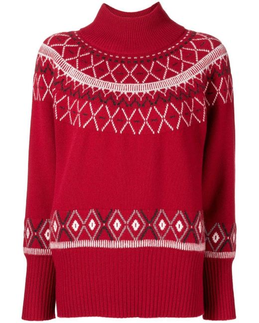 N.Peal Cashmere Fairisle Mock-neck 