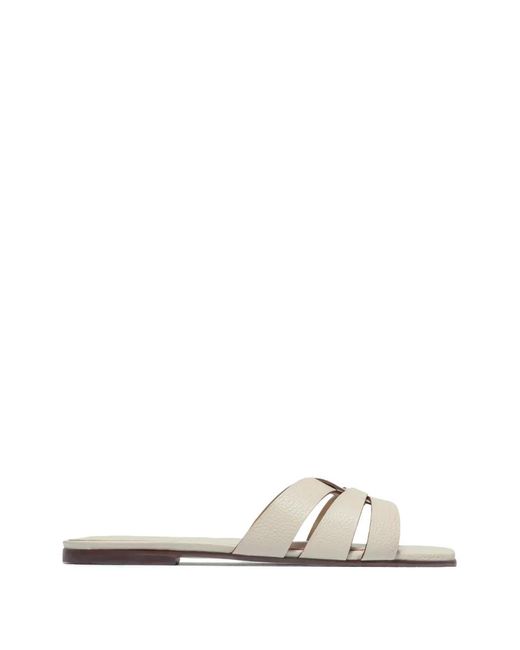 Bernardo White Oxford Woven Flat Sandals