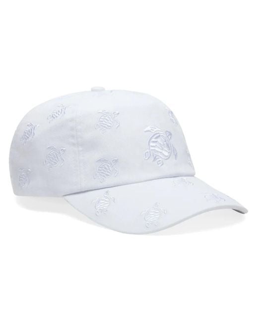Vilebrequin White Turtle-Embroidered Cotton Cap for men