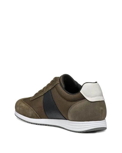 Geox Brown Arthiene Mesh-Panel Suede Sneakers for men