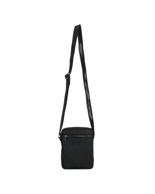 Boss White Logo-Emed Messenger Bag for men