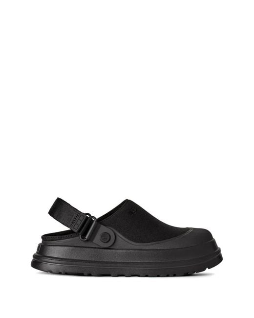 Ugg Black Goldenglow Strap-Detail Flat Mules