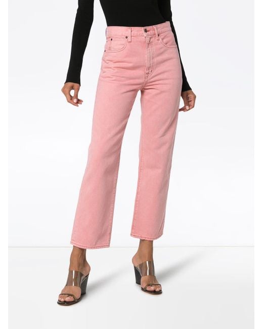 SLVRLAKE Denim Denim London Straight-leg Jeans in Pink Denim (Pink ...