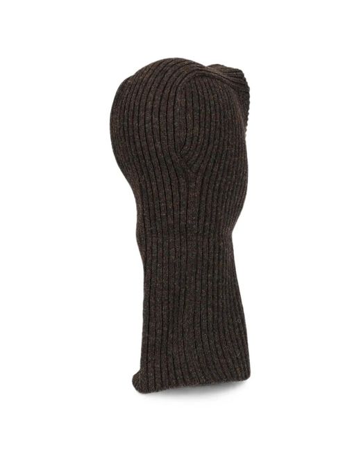 Needles Black Wool Ribbed-Knit Balaclava for men