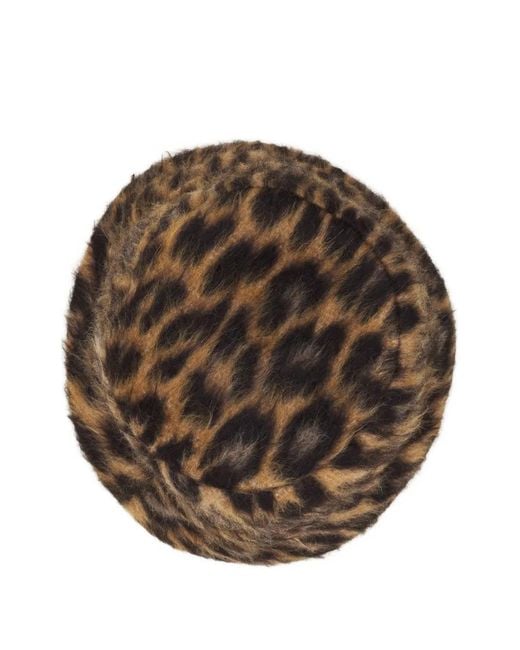 Lanvin Brown Leopard-Print Bucket Hat for men