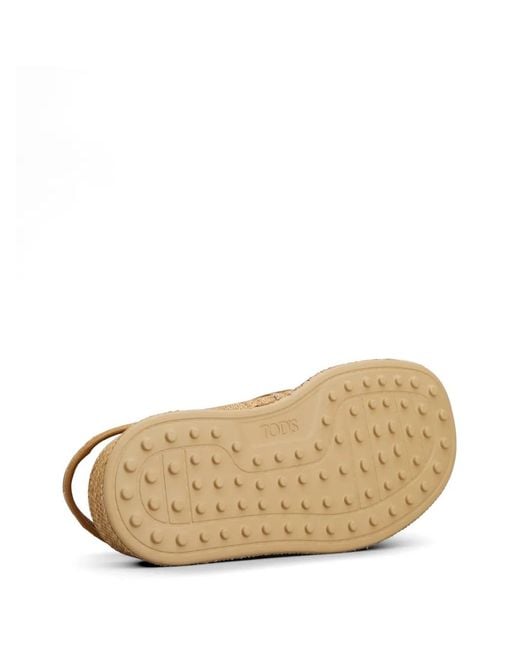 Tod's Natural Raffia Platform Sandals