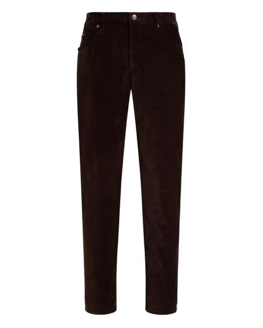 メンズ Dolce & Gabbana ベルベット パンツ Black
